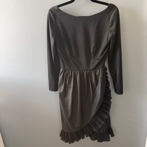 Victor Costa Vintage 1980s Long Sleeve Cocktail Dress with Ruffle Details